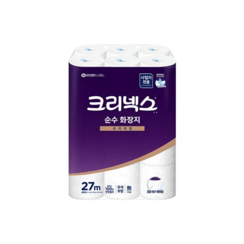 크리넥스 3겹 화장지 순수 27m 24롤 1백