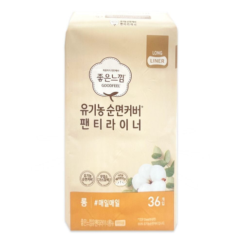 좋은느낌 유기농 순면커버 팬티라이너 롱 36매