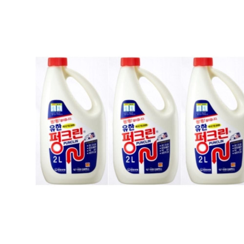 유한 펑크린 2L 3개입 배수구 세정제 유한 크로락스