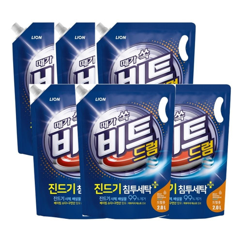비트 액체세제 드럼용 2L 리필 6개입