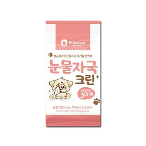 펫크린 애견 눈물자국크린 물티슈 30매 3개