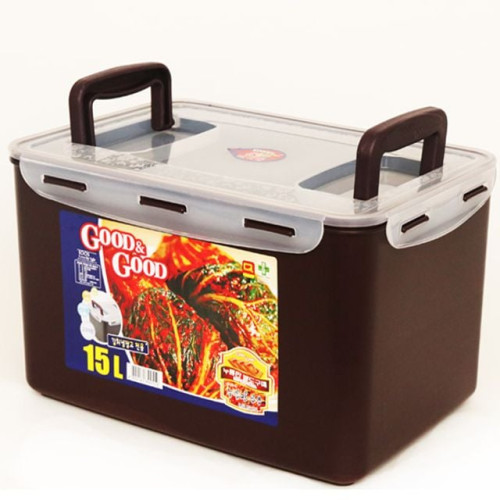 밀폐용기 15L(쵸코_투핸디형) 1개 김치통 냉장고밀폐