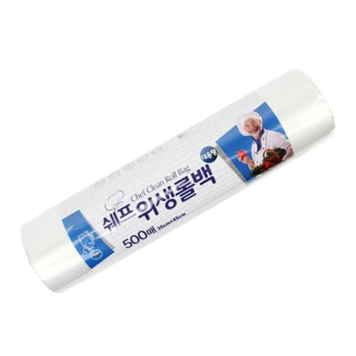 쉐프 롤백 (35x45) 500매 롤팩 위생롤백 비닐팩 봉투
