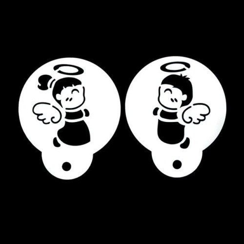 쿠키데코레이션 베이킹 스텐실도안 아기천사커플