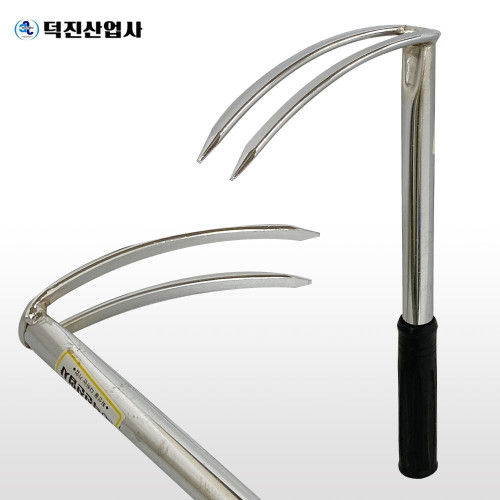덕진 일체형 (두발괭이) 잡초제거 곡괭이 텃밭 농기구