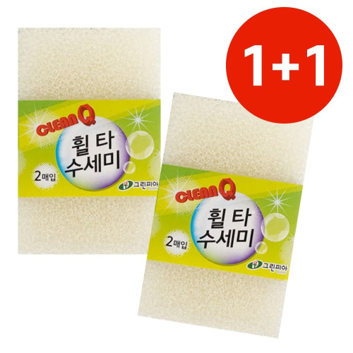 국내생산 1+1 휠타수세미2p 주방수세미 설거지 스폰지