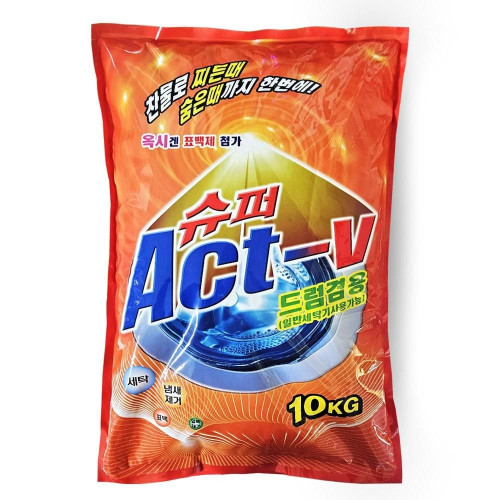 슈퍼 Act-v 액티브 일반 드럼 겸용 세탁 가루 세제 10kg
