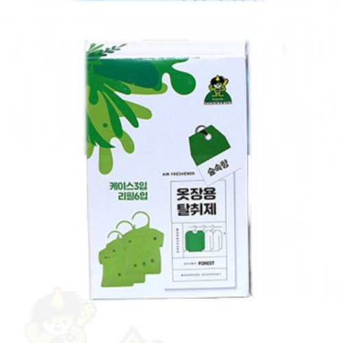 산도깨비 옷장용 탈취제(숲속향)케이스3개 리필6개