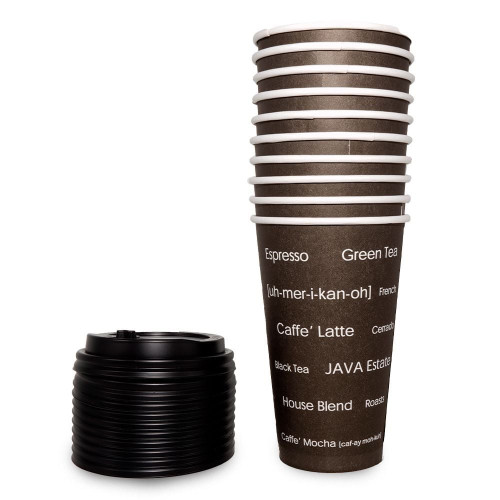 일회용 뚜껑 세트 16 oz 20P 테이크아웃 종이 커피