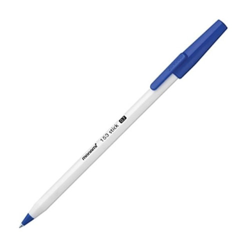 모나미 153스틱 볼펜 0 7mm 청 12개입