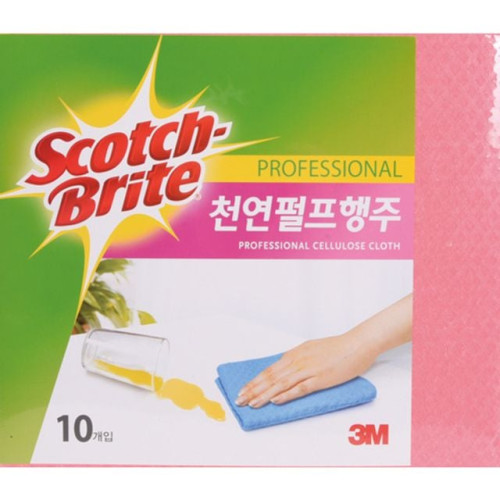 3M 스카치브라이트 천연펄프 행주 핑크 10p
