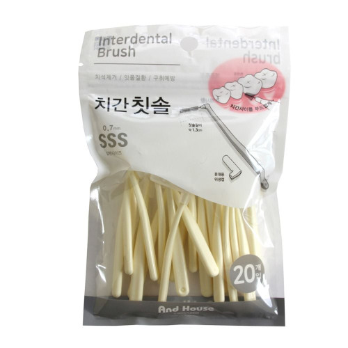 앤드하우스830 치간칫솔 L타입 20P 위생덮개 치간치솔